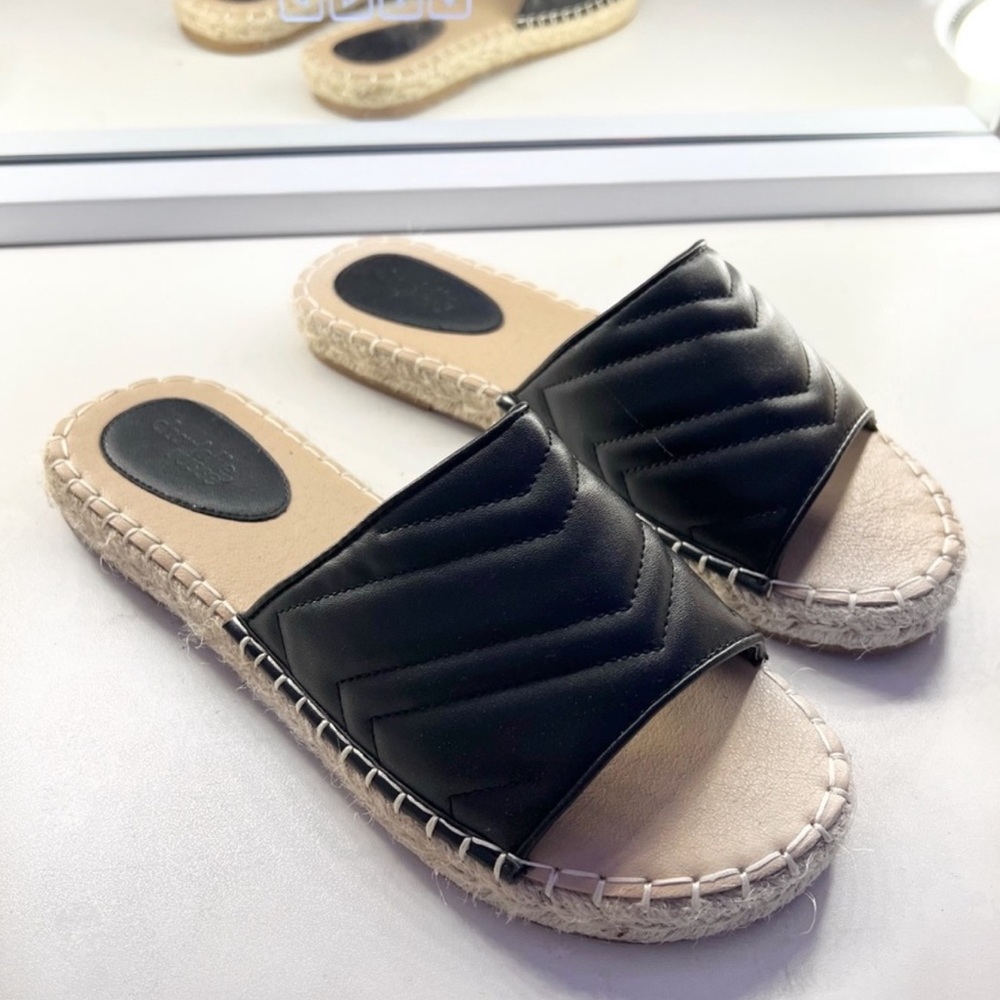 charlotte russe black faux leather espadrille slide sandal